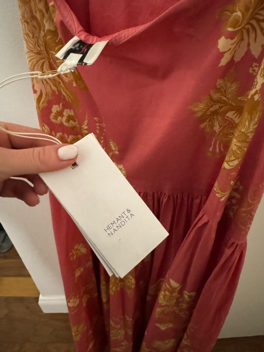 NWT HEMANT & NANDITA Dani Halter Neck Maxi Dress - Picture 5 of 6
